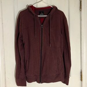 Prana full zip hooded lightweight sweat shirt.